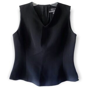 NWT Casual Corner Petite Annex Essentials Womens Vest Black Back Zip Lined 2P